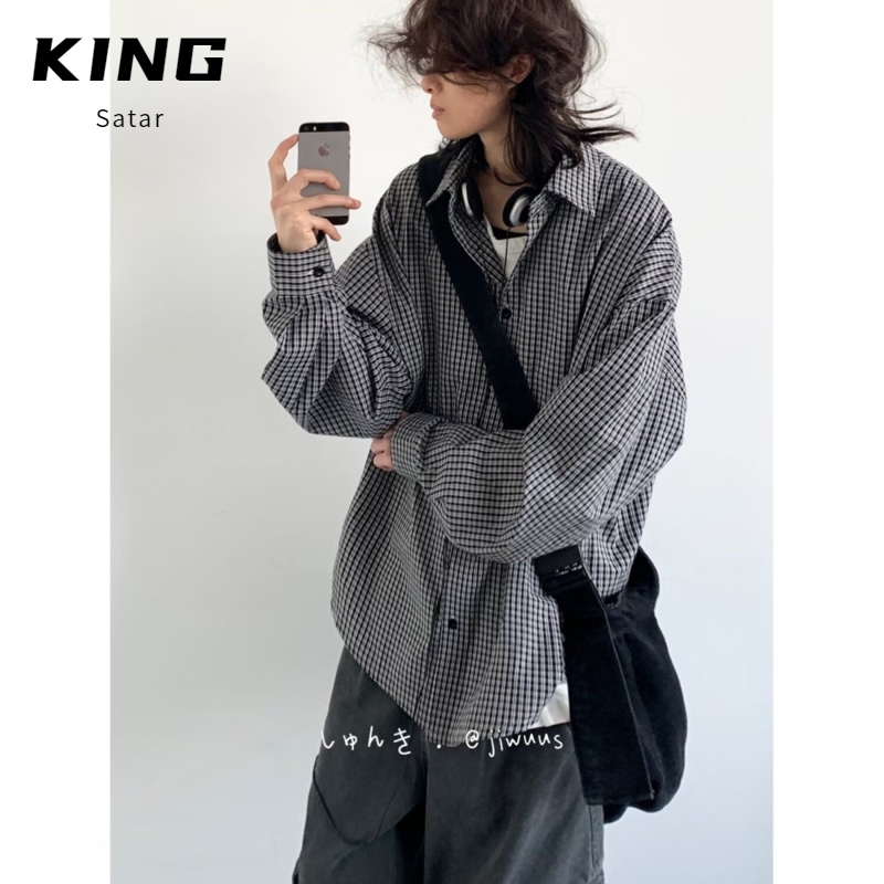 2024字母长袖衬衫日系港风ins宽松衬衣男生夏季潮流百搭休闲外套