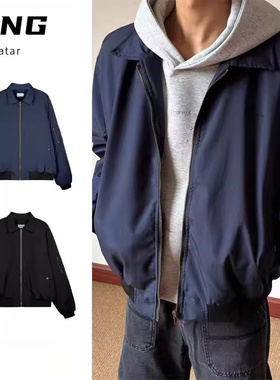 显白藏青色飞行员夹克男cleanfit显高外套2026春季新款工装棒球服