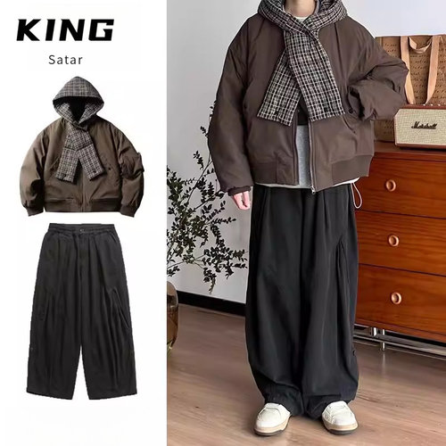 两件装/单件保暖连帽格子