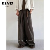 男女生宽松BF风阔腿长裤 日系复古宽松纯色牛仔裤 子潮 春季 jiwuus