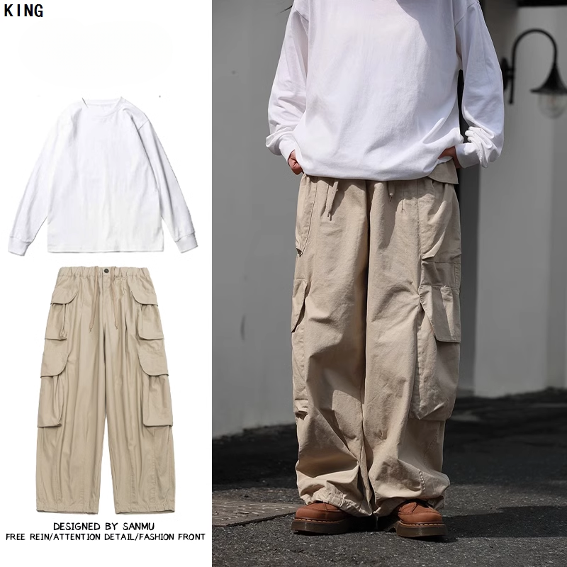 两件装/单件日系cityboy工装裤大口袋街头休闲长裤情侣束脚裤套装