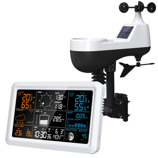 涂鸦WIFI 天气预报风速风向仪 室内外温湿度气象钟风速雨量气象站