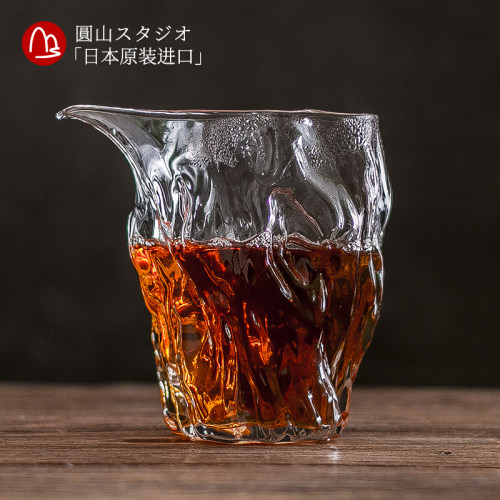 日本进口核桃纹理透明耐热公道杯