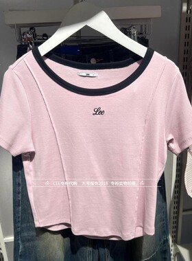 Lee正品2025新款女士修身圆领针织短袖T恤LWT011245207647-A09137