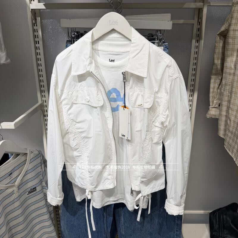 lee正品 2026款女士白色拉链休闲夹克外套LWT012125209216-K14000
