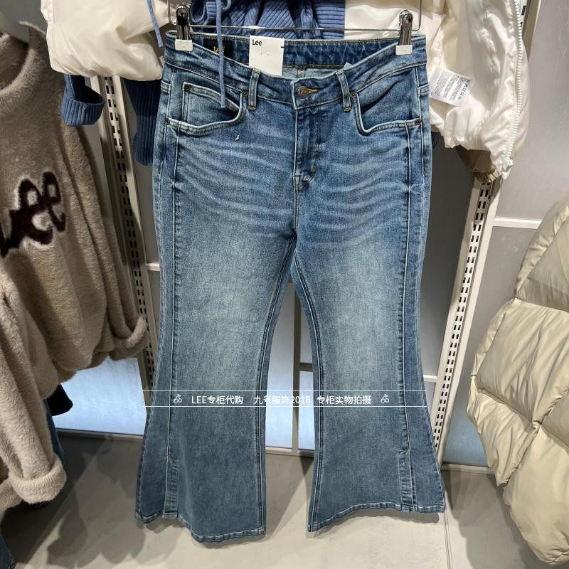 Lee正品 2026春款女士高腰开叉微喇牛仔裤LWB011797210880-A09988