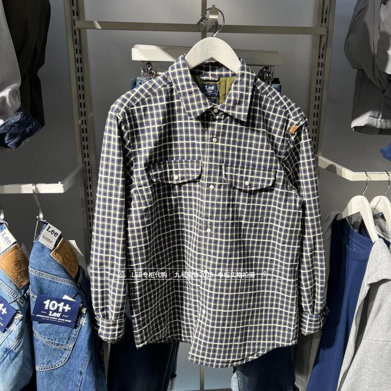 Lee正品 2025秋冬款男士格子夹棉衬衫外套LMT011008209222-A09130