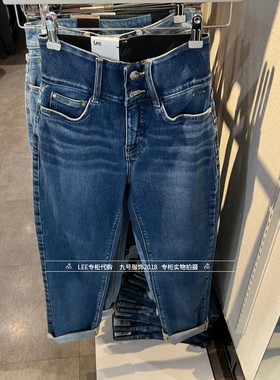 Lee正品商场同款女士421高腰直筒牛仔裤 LWB100421203295-A05017