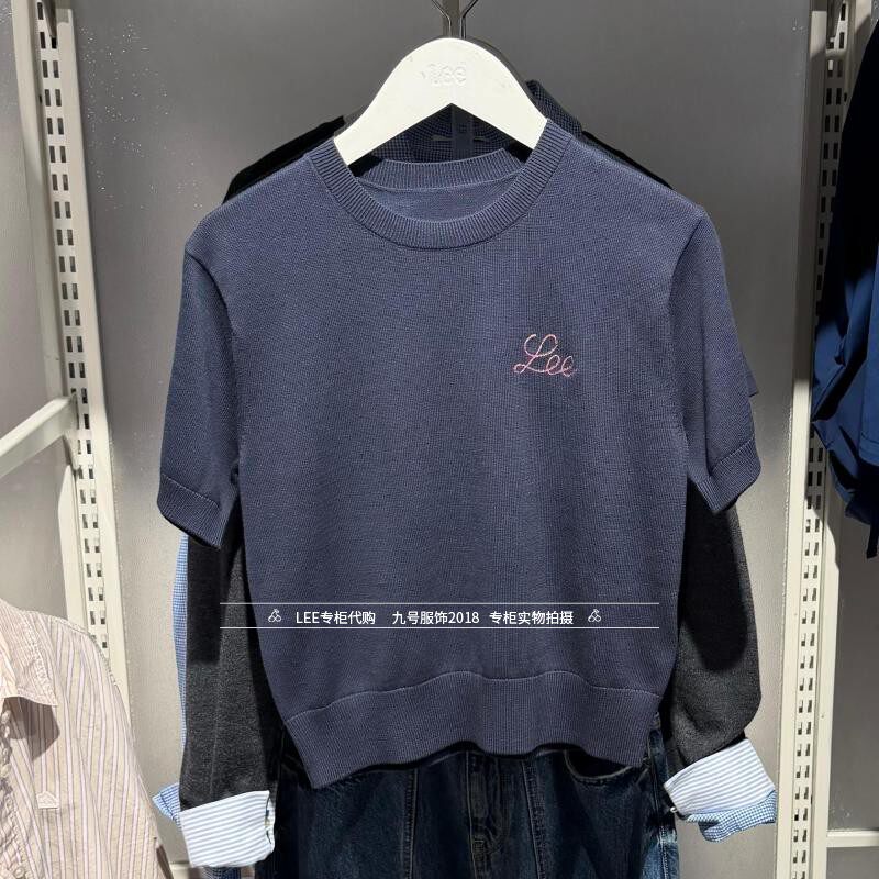 Lee正品 2026新款圆领女士简约短袖针织衫LWT012533211019-A09735