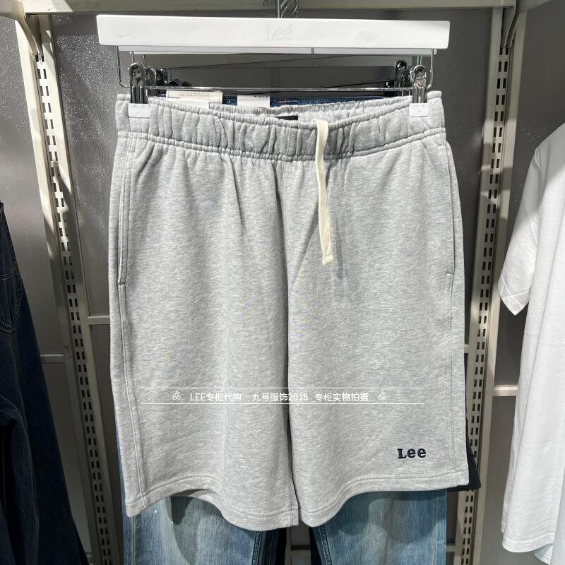 Lee正品 2026款男士抽绳绣标宽松休闲短裤LMB012567207728-A09348