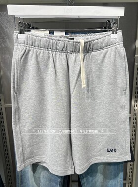 Lee正品 2026款男士抽绳绣标宽松休闲短裤LMB012567207728-A09348