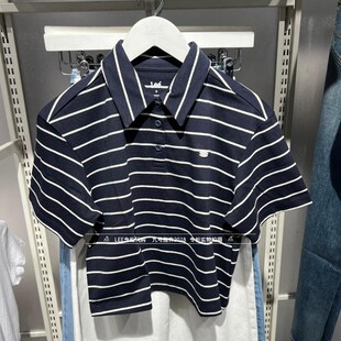 Lee正品 2026新款女士纯棉条纹短袖POLO衫LWT012140211032-A09735