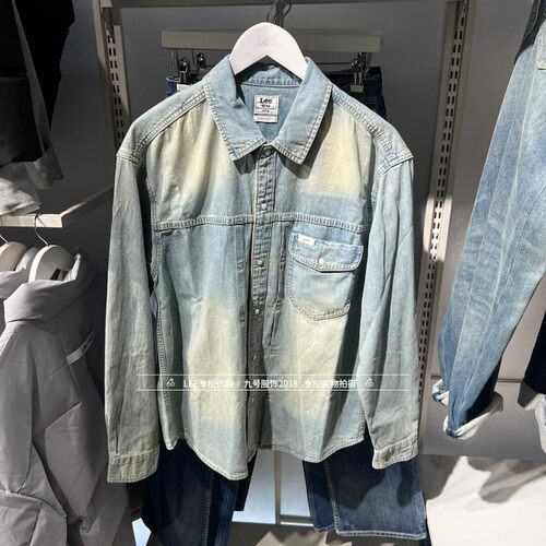 Lee翻领男士纯棉牛仔衬衫
