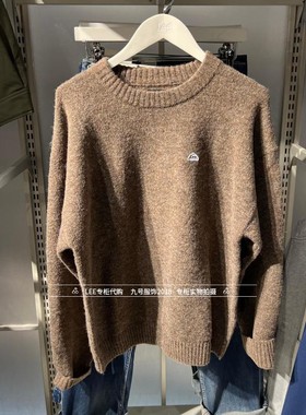 Lee正品 2025秋冬款男士咖色圆领套头毛衣LMT011195101300-A09365