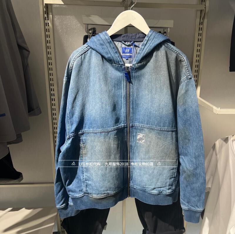 Lee正品 2025秋新款男士连帽拉链牛仔外套LMT011306101291-A09281