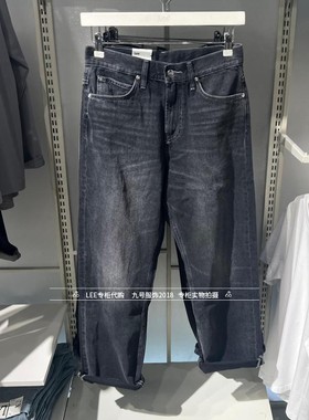 Lee正品 2025秋冬男士黑灰宽松阔腿牛仔裤LMB010141207704-A09256