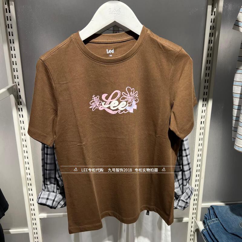 Lee正品2026新款女士LOGO印花纯棉短袖T恤LWT012153211000-A09727