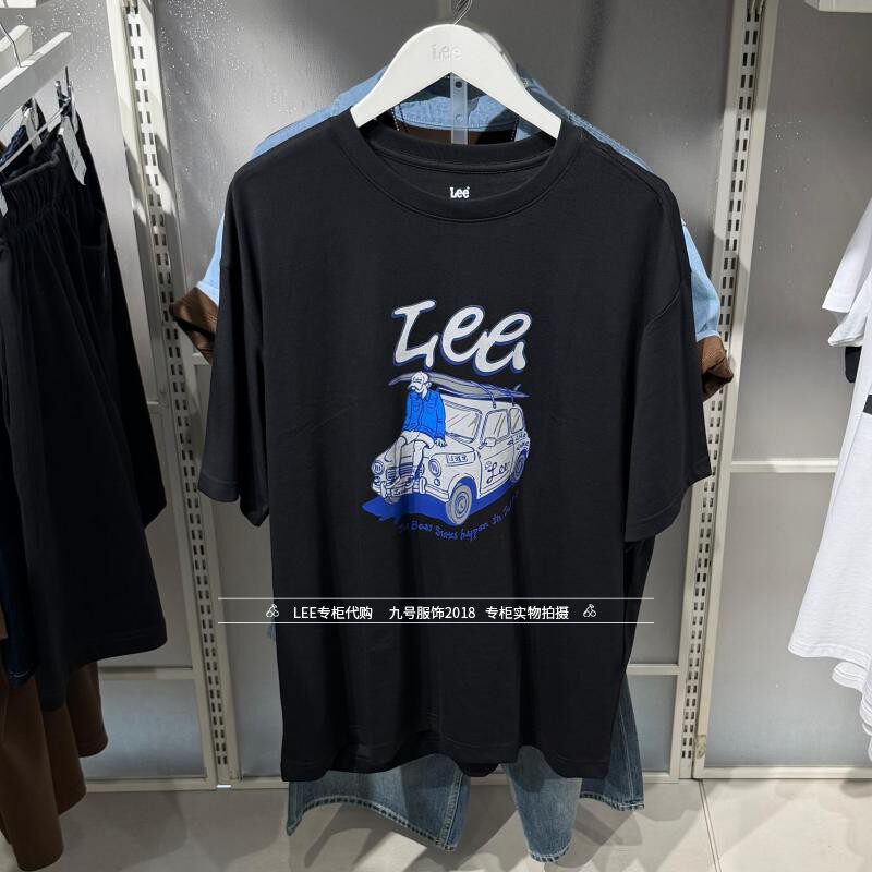 Lee正品2026新款男士圆领印花纯棉短袖T恤LMT012027211000-K11000
