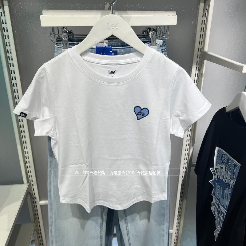 Lee正品2025新款女士爱心修身纯棉短袖T恤LWT0102603RT00F-K14000