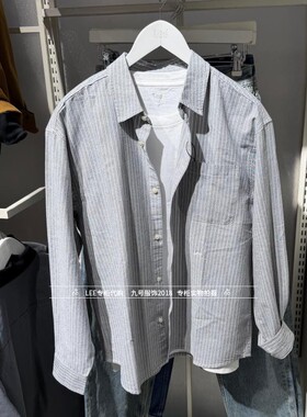 Lee正品 2026款男士logo绣标条纹休闲衬衫LMT011946211025-A07958