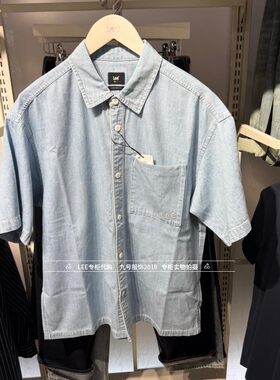 Lee翻领男士休闲短袖衬衫