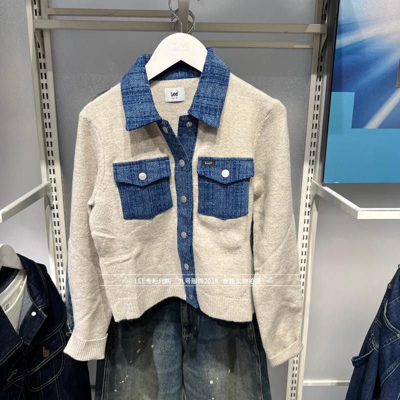 Lee正品 2025秋冬女士翻领小香风针织外套LWT011206209183-A09128
