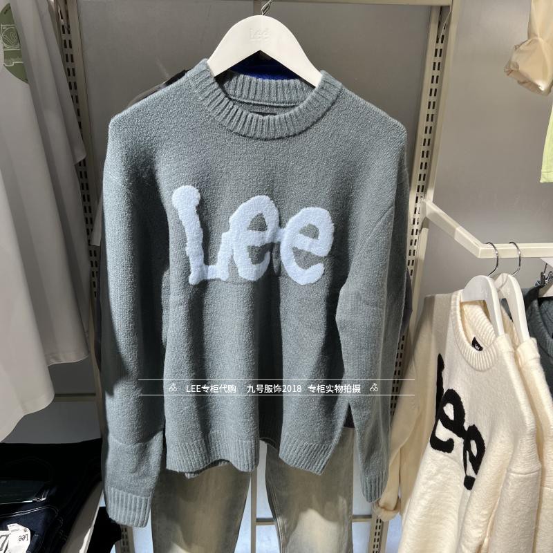 Lee套头圆领logo标毛衣