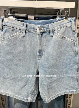 Lee正品 2026款男士工装宽松直筒牛仔短裤LMB012546101291-A09934