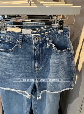 Lee专柜正品商场同款夏女士101+牛仔短裤 LWB1398536UY00F-A03634