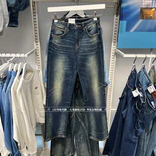 Lee正品2025秋冬款女士做旧429直筒牛仔裤LWB256429101096-A09100