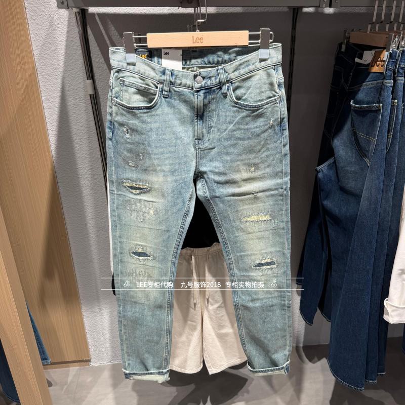 Lee拉链男士修身小脚牛仔裤
