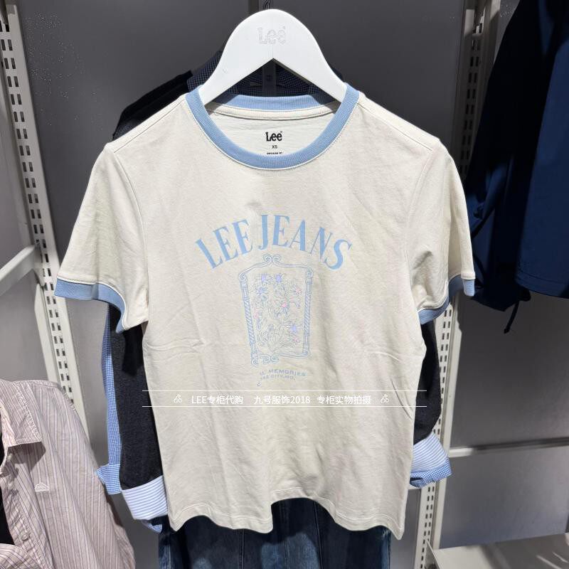lee正品2026新款女士圆领花朵印花短袖T恤LWT012154211000-A09721
