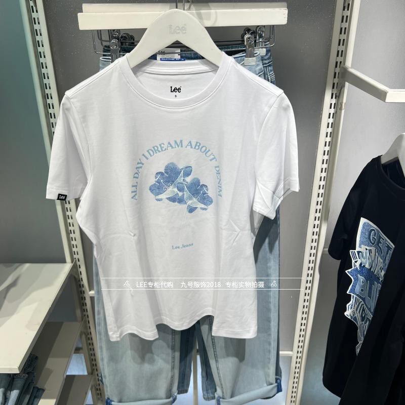 Lee正品2025新款女士时尚印花纯棉短袖T恤LWT010330207754-K14000