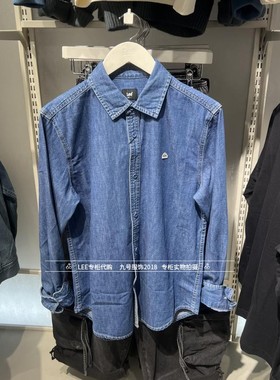 Lee正品 2025春男士简约绣标长袖牛仔衬衫LMT0103716VC00F-A08300