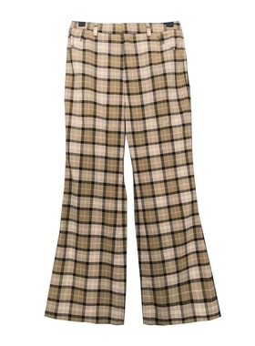 女士春夏2020新款复古格纹微喇休闲裤A1GB2A15/A4-13-4