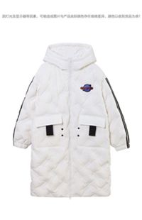 女显瘦连帽直筒型A2ACA4809 女装 运动风羽绒服长款