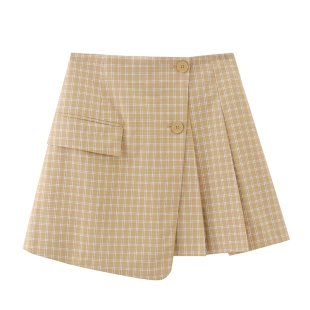 MBA1SKT015 学院风百褶格仔半裙A字裙 柜999 摩系列