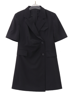 柜1699【摩系列】薄款纯色西装式连衣裙 女装百搭MBB2DRS043