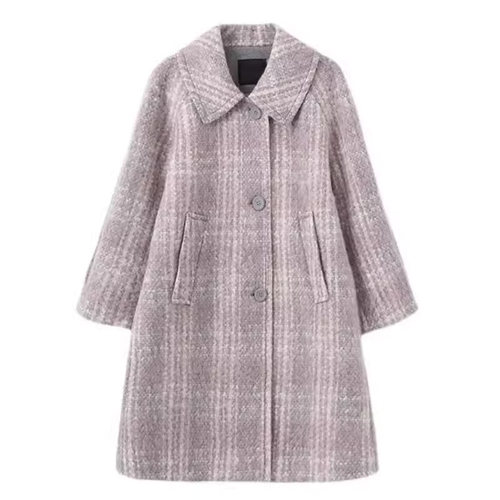 好系列剪标冬季新款女式毛呢格子外套 MVCA723K