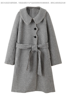 收腰女A5AAA4701 新款 女装 海军领双面呢大衣2020冬季
