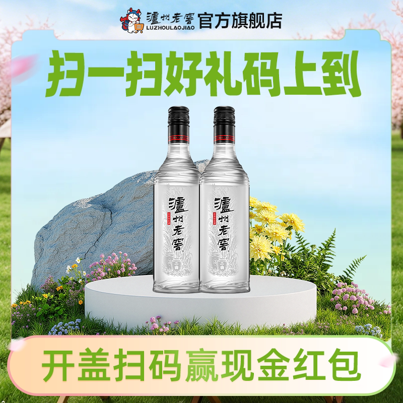 【官方直营】泸州老窖黑盖42度500ml*2瓶 高品质光瓶白酒浓香口粮