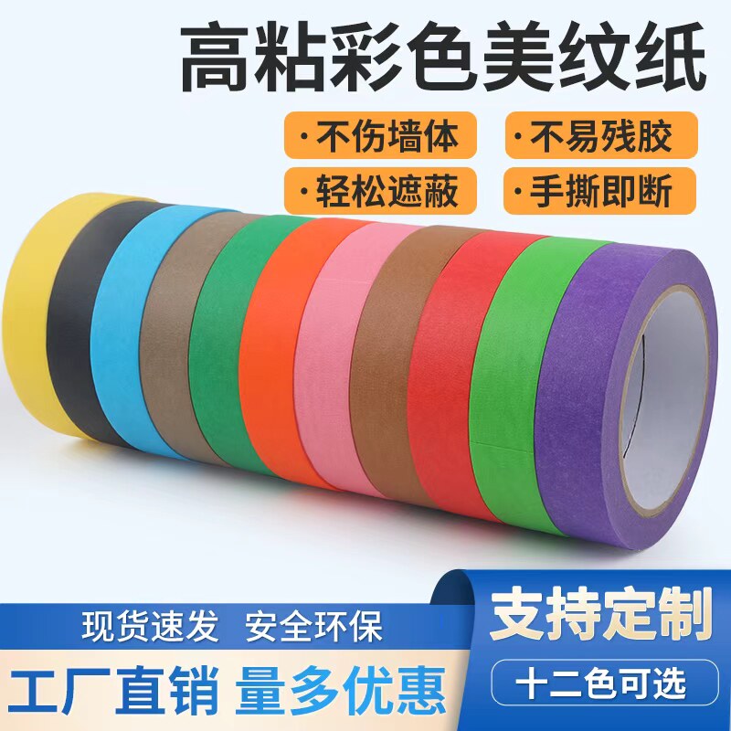 高粘彩色家装绘画专用美纹纸胶带图片