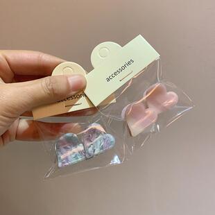 韩国ins风发饰气质可爱醋酸小爱心侧边刘海小抓夹两个一对装发夹