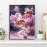 Бриллиантовая живопись 2024 Новая ручная DIY Dream Palace Castle 5D Patch Diamond Cross Вышитая гостиная спальня