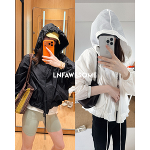 LNFAWESOME 戴帽抽绳短款防晒服防晒外套