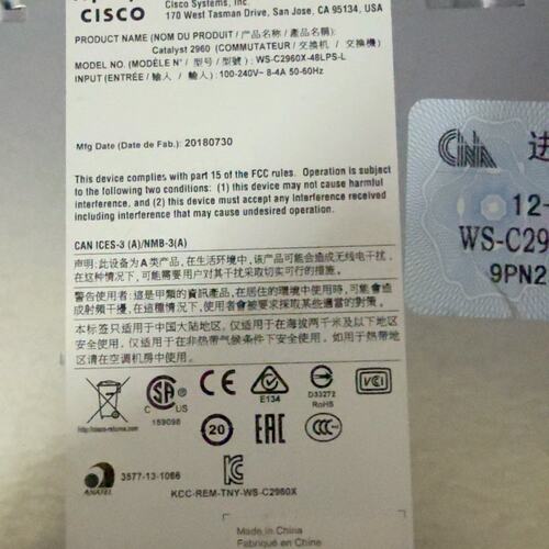 议价CISCO交换机WS-C2960X-48LPS-LWS-C2960X-24TS-L