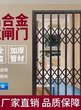 铝合金拉闸门家用防盗伸r缩折叠阳台防盗门折叠门推拉门伸缩门拉