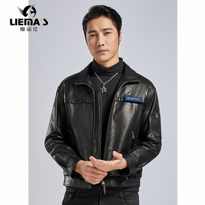 春秋季男士头层牛皮02式飞行员真皮皮衣空军皮夹克机车男装外套潮