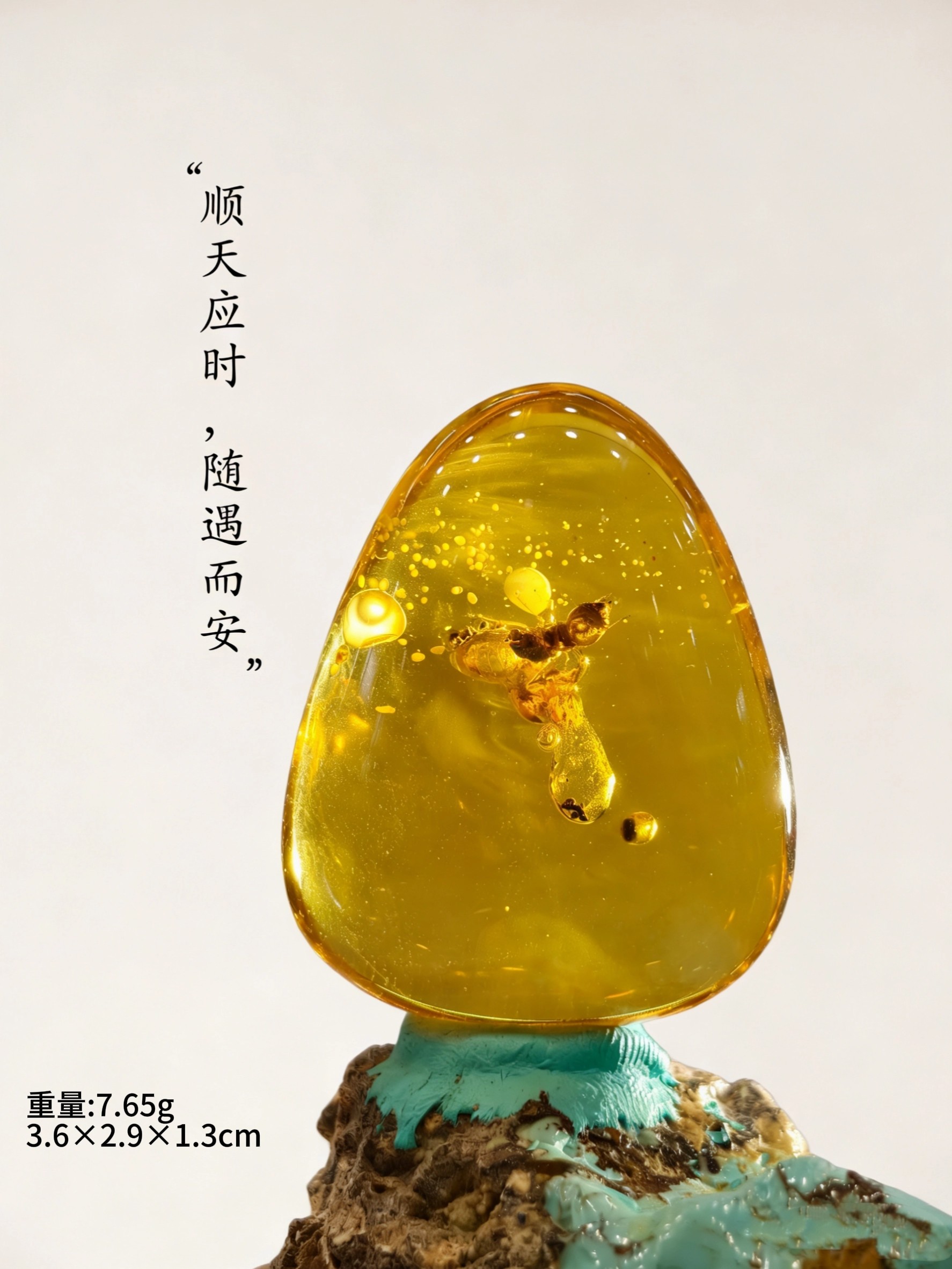 多米尼加天然虫珀吊坠