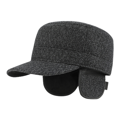 恒源祥冬季中老年男士护耳平顶帽